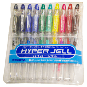 Zebra Hyper Gel Pen 1.0mm set of 10pcs (10 Colours)