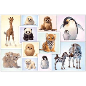 Puzzle 200pcs Wild Animal Babies