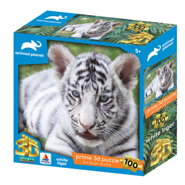 Prime 3D Puzzle 100pcs, Animal Planet – White Tiger (13820)