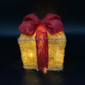 Διακοσμητικό Κουτί Δώρου 15cm Με 20 LED Μπαταρίας (93-1678)
