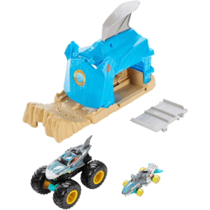 Mattel Hot Wheels Monster Trucks Καρχαρίας Σετ Παιχνιδιού Εκτοξευτές (GKY01/GKY03)