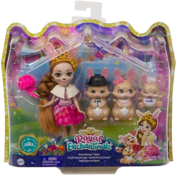 Mattel Enchantimals Royals Κούκλα & Οικογένεια Λαγουδάκια (GYJ08)
