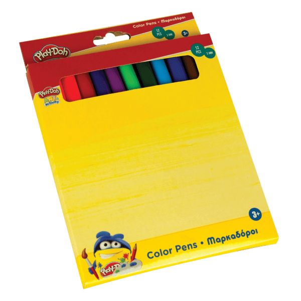 Play-Doh Λεπτοί Μαρκαδόροι 12 Χρώματα 3mm Tip (320-00000)