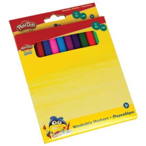 Play-Doh Λεπτοί Πλενόμενοι Μαρκαδόροι 12 Χρώματα 2mm Tip (320-00001)
