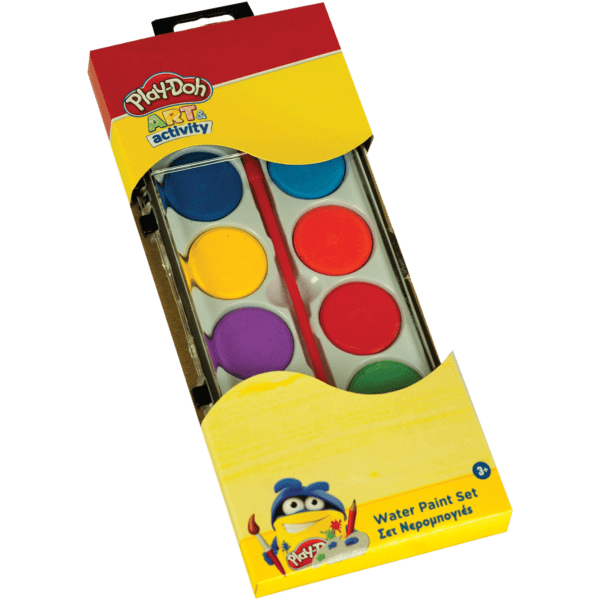 Play-Doh Νερομπογιές 12 Χρώματα & 1 Πινέλο (320-30001)