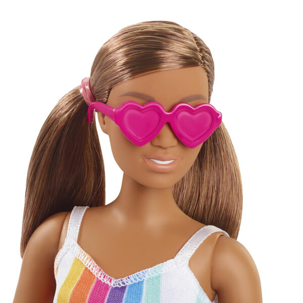 Mattel Barbie® Loves The Planet - Barbie Loves The Ocean Καστανά Μαλλιά Ριγέ Φόρεμα (GRB38/GRB35)