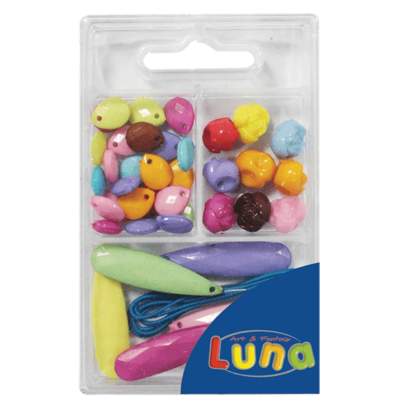 Luna Πλαστικές Χάντρες Πολύχρωμα Λουλούδια 45gr (0620233)