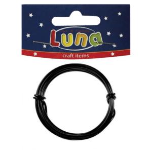 Luna Σύρμα Αλουμινίου Μαύρο 2mm, 1m (0620380)