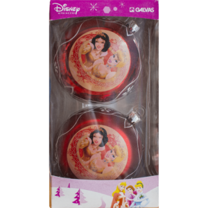 Disney Princess Χριστουγεννιάτικες Κόκκινες Μπάλες Ø10 2τμχ (01101.3)
