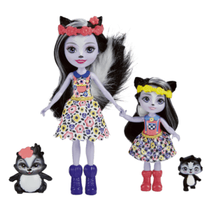 Mattel Enchantimals Κούκλα & Αδερφάκι Sage Skunk™ & Caper™, Sabella Skunk™ & Striper™ (HCF82/HCF79)