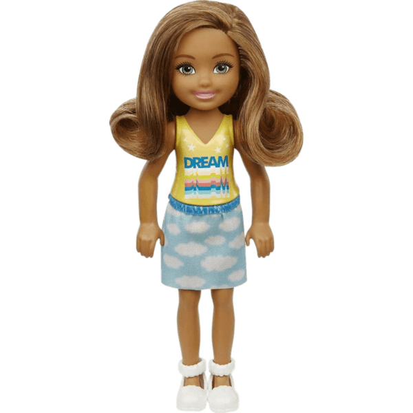 Mattel Barbie® Club Chelsea™: Cloud Print Skirt Brown Skin (DWJ33/GXT36)