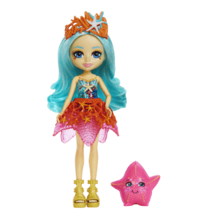 Mattel Enchantimals™ Royal Κούκλα & Ζωάκι Φιλαράκι Αστερίας Starfish™ & Beamy™ (HCF69/FNH22)