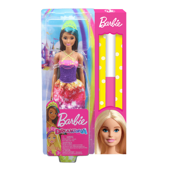 Λαμπάδα Barbie® Dreamtopia Κούκλα Πριγκίπισσα, Καστανή με Πράσινη Ανταύγεια (GJK14/GJK12)