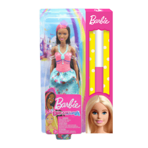 Λαμπάδα Barbie® Dreamtopia Κούκλα Πριγκίπισσα, Μελαχρινή με Ροζ Ανταύγεια (GJK15/GJK12)