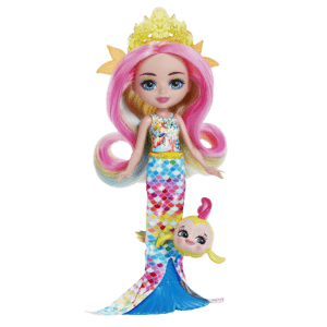 Mattel Enchantimals™ Royal Κούκλα & Ζωάκι Φιλαράκι Radia Rainbow Fish™ & Flo™ (HCF68/FNH22)