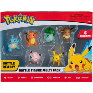 Jazwares Pokemon Battle Figure Multi Pack, 6 Pieces - Pikachu, Squirtle, Charmander, Bulbasaur, Eevee & Jigglypuff (PKW2470)