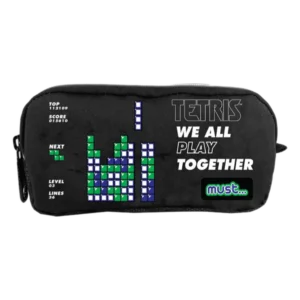 Diakakis Imports Κασετίνα Βαρελάκι Energy Tetris Μαύρη με 2 θήκες (504057)