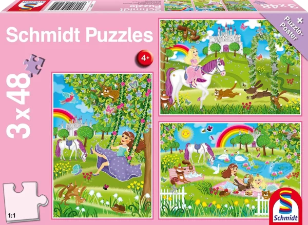 Schmidt Puzzle Πριγκίπισσες Στο Κάστρο 3x48pcs (56225)