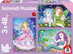 Schmidt Puzzle Πριγκίπισσα, Νεράιδα & Γοργόνα 3x48pcs (56376)
