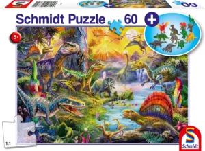 Schmidt Puzzle Δεινόσαυροι 60pcs και Φιγούρες Δεινοσαύρων (56372)