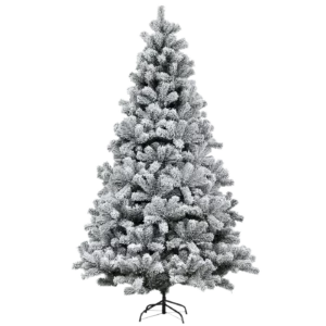 Χριστουγεννιάτικο Δέντρο Deluxe Flocked Πράσινο Χιονισμένο 210cm (93-3131)