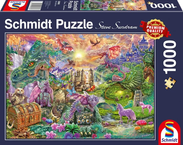 Schmidt Puzzle 1000pcs, Steve Sundram: Enchanted Dragon Kingdom (58966)