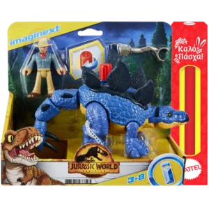 Παιχνιδολαμπάδα Fisher Price® Imaginext® Jurassic World™ Dominion, Stegosaurus Dinosaur And Dr. Alan Grant Figure Set (GVV64/GVV65)