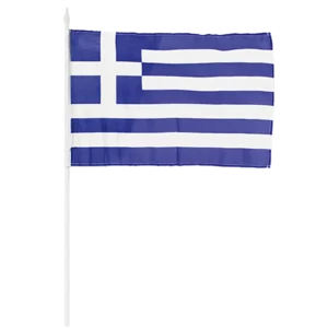 Ελληνικό Σημαιάκι Πάνινο Με Λαβή 32x45cm (Λαβή=60cm) (96-12)