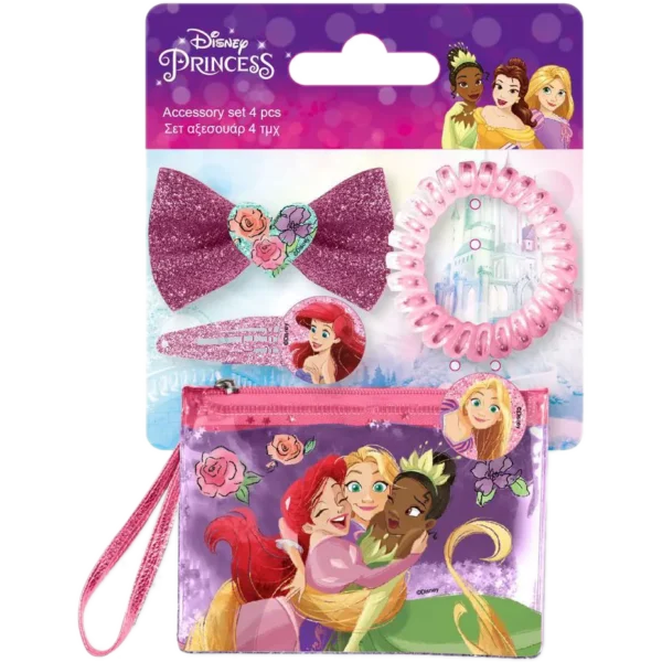 Disney Princess Αξεσουάρ Μαλλιών με Τσαντάκι 4τεμ. (0563149)