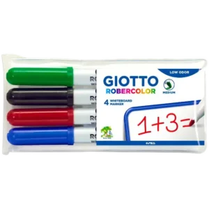 Giotto Robercolor Medium Μαρκαδόροι Ασπροπίνακα Σετ 4 Χρώματα (F413300)