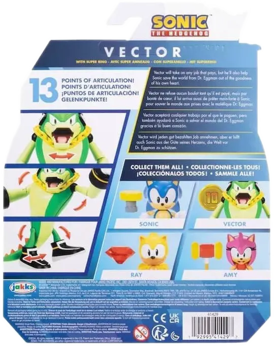 Jakks Pacific Sonic The Hedgehog Φιγούρα Vector 10εκ. (41429)
