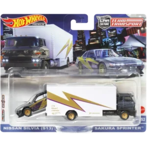 Mattel Hot Wheels® Premium Team Transport #52 Nissan Silvia (S13) & Sakura Sprinter (HKF41/FLF56)