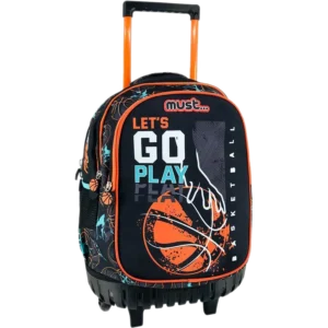Must Τσάντα Trolley Δημοτικού Basketball Lets Go Play, 3 θήκες 34x20x45cm (0584973)