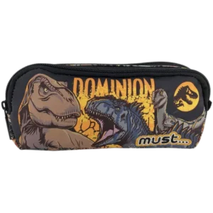 Must Σχολική Κασετίνα Βαρελάκι με 2 Θήκες Jurassic World Dominion (0570920)