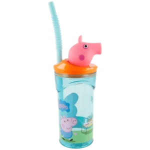 Stor Ποτήρι Πλαστικό με Καλαμάκι 3D 360ml Peppa Pig (530-48666)