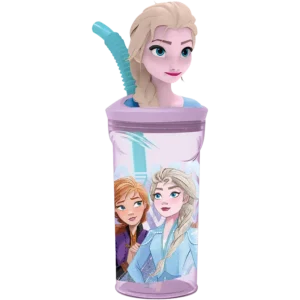 Stor Ποτήρι Πλαστικό με Καλαμάκι 3D 360ml Frozen II Elements (530-51066)