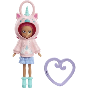 Mattel Polly Pocket™ Hoodie Buddy Friend Clips Doll: Unicorn (HKW02/HKV98)