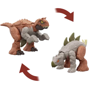 Mattel Jurassic Fierce Changers™, Jurassic World Double Danger™: Carnotaurus Stegosaurus (HLP07/HLP05)