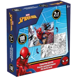 LUNA Παζλ Χρωματισμού 2 Όψεων, 100 κομμάτια 49x36 εκ. Spider-Man (0508266)