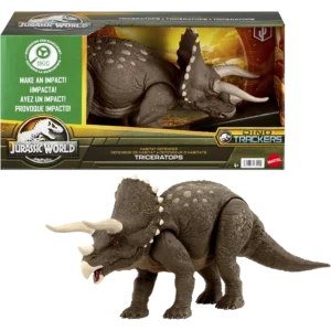 Mattel Jurassic World Dino Trackers: Triceratops Δεινόσαυρος Από Ανακυκλωμένο Πλαστικό (HPP88)