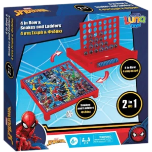 Luna Toys Επιτραπέζιο 2 σε 1: 4 στην Σειρά και Φιδάκι Spider - Man (0508311)