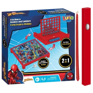 Παιχνιδολαμπάδα Luna Toys Επιτραπέζιο 2 σε 1: 4 στην Σειρά και Φιδάκι Spider - Man (0508311)