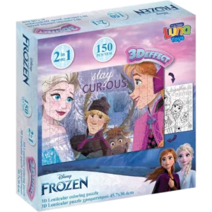 Luna Toys Παζλ 2 σε 1 Χρωματισμού 2 όψεων με 3D Effect, 150 κομμάτια Disney Frozen (0564008)