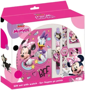 Σετ με Ρολόϊ Disney Minnie Mouse με Ημερολόγιο, Ψηφιακό Ρολόϊ, Στυλό, Γόμα & Σφραγίδα (0564010)