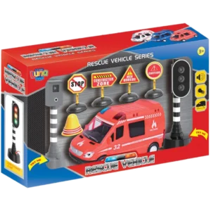 Luna Toys Πυροσβεστικό Όχημα Με Ήχους Και Φως Σετ Με Πινακίδες Κυκλοφορίας (0622465)