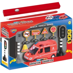 Παιχνιδολαμπάδα Luna Toys Πυροσβεστικό Όχημα Με Ήχους Και Φως Σετ Με Πινακίδες Κυκλοφορίας (0622465)