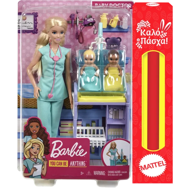 Παιχνιδολαμπάδα Barbie Παιδίατρος (GKH23/DHB63)
