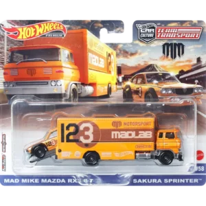 Mattel Hot Wheels® Premium 2023 Team Transport #58 Mad Mike Mazda Rx3 Gt Sakura Sprinter™ (HKF44/FLF56)