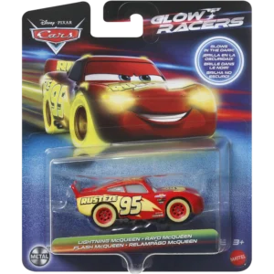 Mattel Disney/Pixar Cars Glow Racers - Lightning McQueen With Rust-eze Sign (HPG77/HPG76)