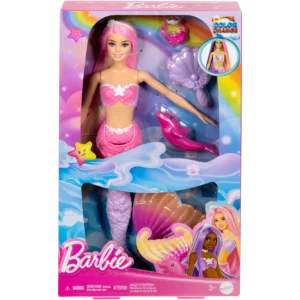 Mattel Barbie® Γοργόνα Μαγική Μεταμόρφωση Κούκλα Με Αλλαγή Χρώματος, Δελφίνι Και Αξεσουάρ (HRP97)